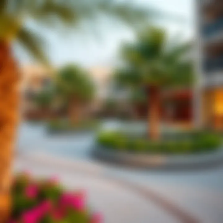 Outdoor Amenities of Al Fattan Park View Well-maintained outdoor amenities at Al Fattan Park View including gardens and recreational areas