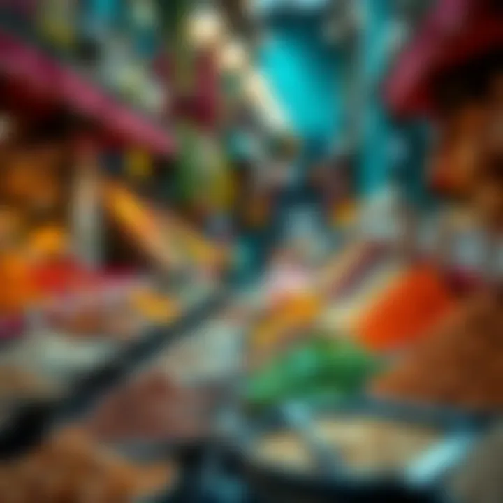 Vibrant display of local spices and herbs at Al Mina Souk