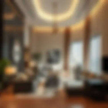 Luxurious interior space of Al Sondos Oasis highlighting modern amenities