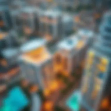 Aerial view of Amber Studio City showcasing its modern architecture