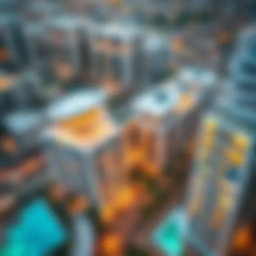 Aerial view of Amber Studio City showcasing its modern architecture