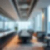 Modern collaborative workspace design in GMG office