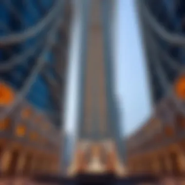 Architectural details of Aykon City Tower