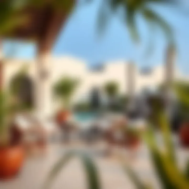 Stylish Outdoor Seating in Backyard Aljada Elegant outdoor seating area in Backyard Aljada