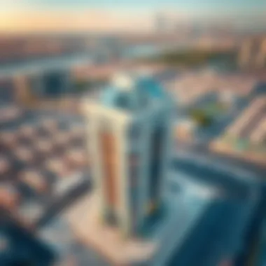 Aerial view of the Bin Kalaib Building showcasing its architectural design