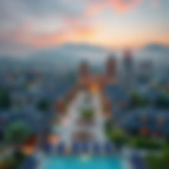 Liwan Community Overview Panoramic view of Liwan community surrounding Binghatti Jewels