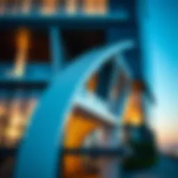 Architectural detail of Building 7 showcasing modern design