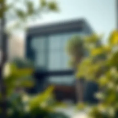 Exterior Design of Building 7 Amidst Nature Exterior facade of Building 7 with surrounding greenery