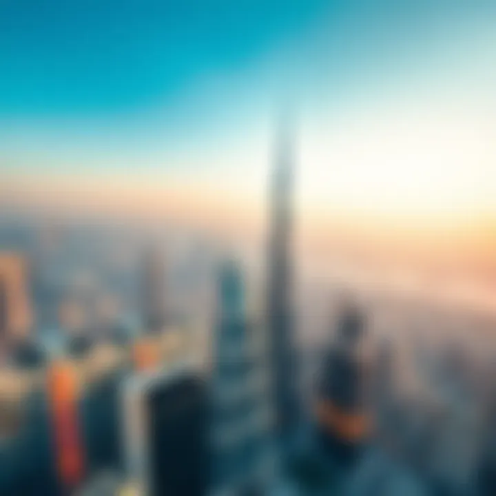 Panoramic city skyline from Burj Khalifa