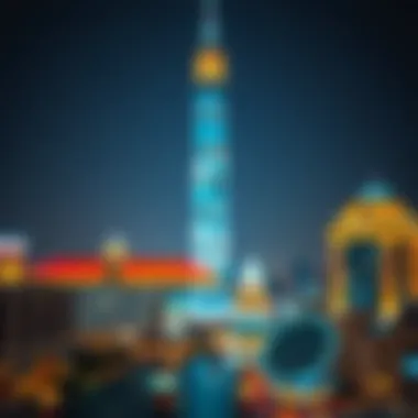 Cayan Tower: A Nighttime Marvel Cayan Tower illuminated at night