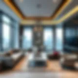 Contemporary living room renovation showcasing modern design elements