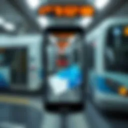 Dubai Transport Card displayed on a smartphone with public transport background