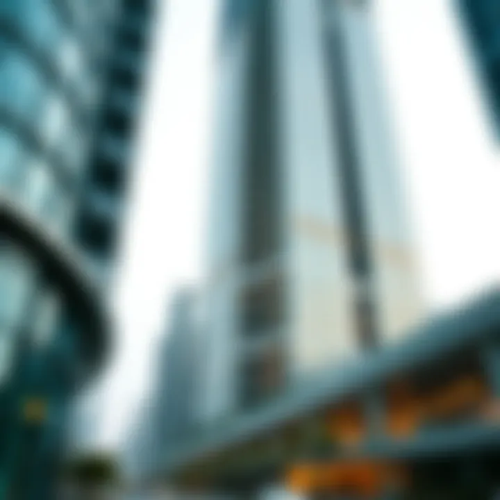 Exterior architecture of D1 Tower showcasing modern design elements