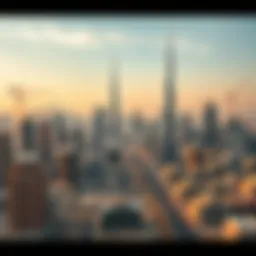 A stunning skyline view of Dubai with iconic skyscrapers under construction