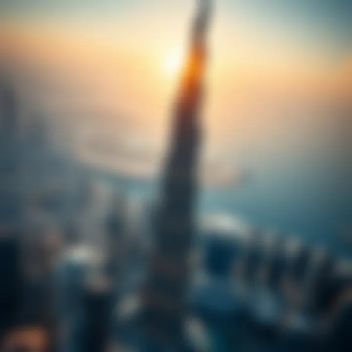 Aerial view of the Burj Khalifa showcasing its grandeur