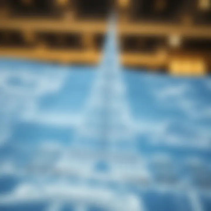 Detailed architectural blueprint of Burj Khalifa