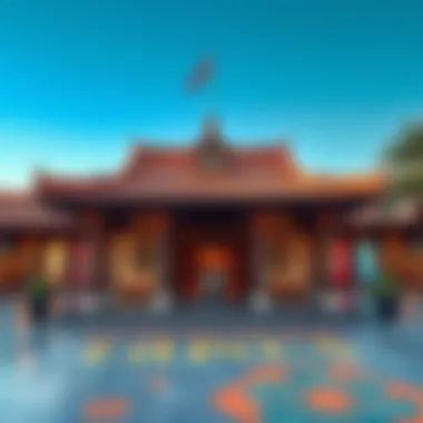 Cultural pavilion showcasing international heritage