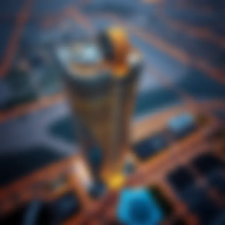 Stunning aerial view of Damac Elegance Tower showcasing its unique architectural features