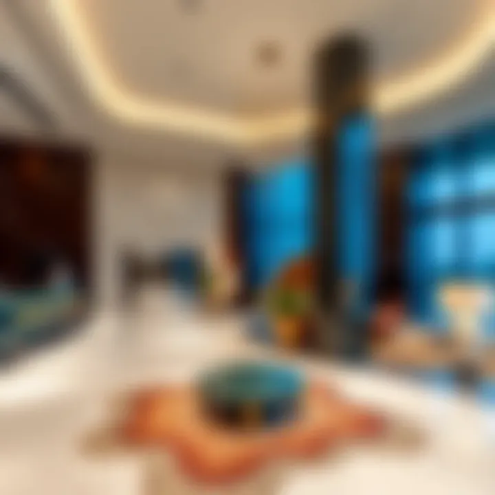 Luxurious lobby interior of Damac Maison Bays Edge showcasing modern design