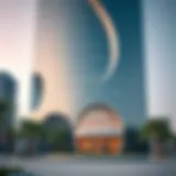 Architectural close-up of Al Wasl Building showcasing its innovative design