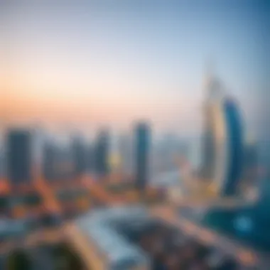 Panoramic view of Dubai skyline highlighting Al Wasl Building