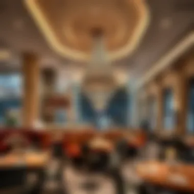 Elegant dining area offering various cuisines at Dubai Festival City Mall