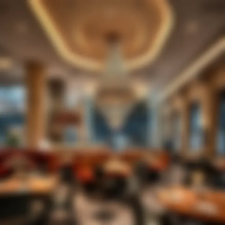 Elegant dining area offering various cuisines at Dubai Festival City Mall