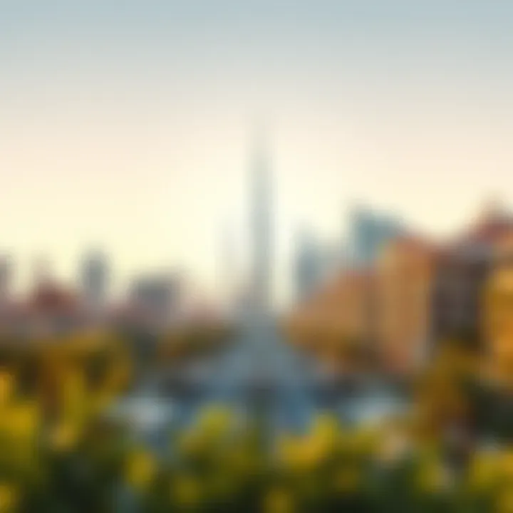 Dubai skyline with real estate properties