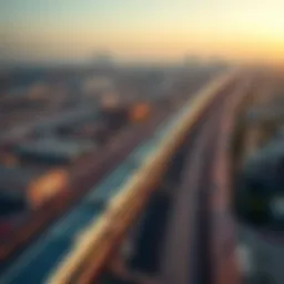 Aerial view of Etihad Rail showcasing its route through Dubai