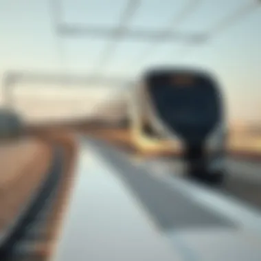 Cutting-edge Train on Etihad Rail Modern train on Etihad Rail tracks