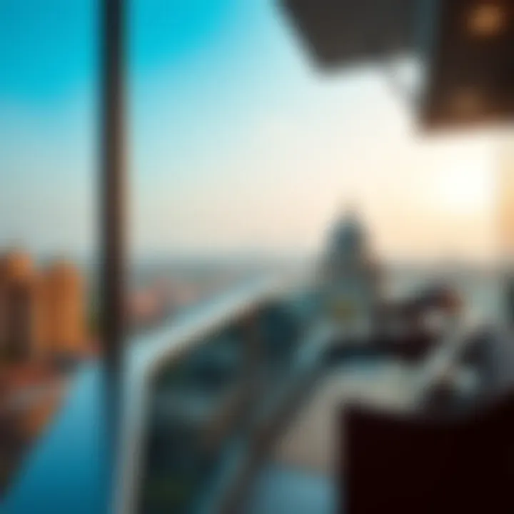 Balcony View from a 1 BHK Flat A serene balcony view from a 1 BHK flat overlooking the city skyline.