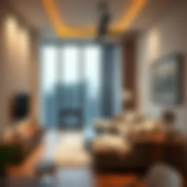 Modern Interior of a 1 BHK Flat Stunning view of a modern 1 BHK flat interior showcasing a cozy living space.