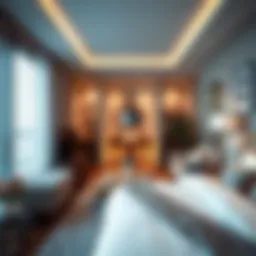 Cozy family room rental with modern decor