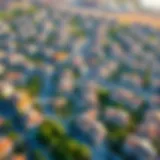 Aerial view of affordable neighborhoods in Dubai