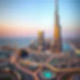 A stunning view of Al Bakhit Tower against the Dubai skyline