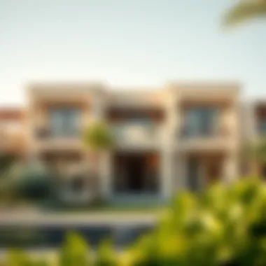 Luxurious villas in Al Hamra Village surrounded by lush greenery