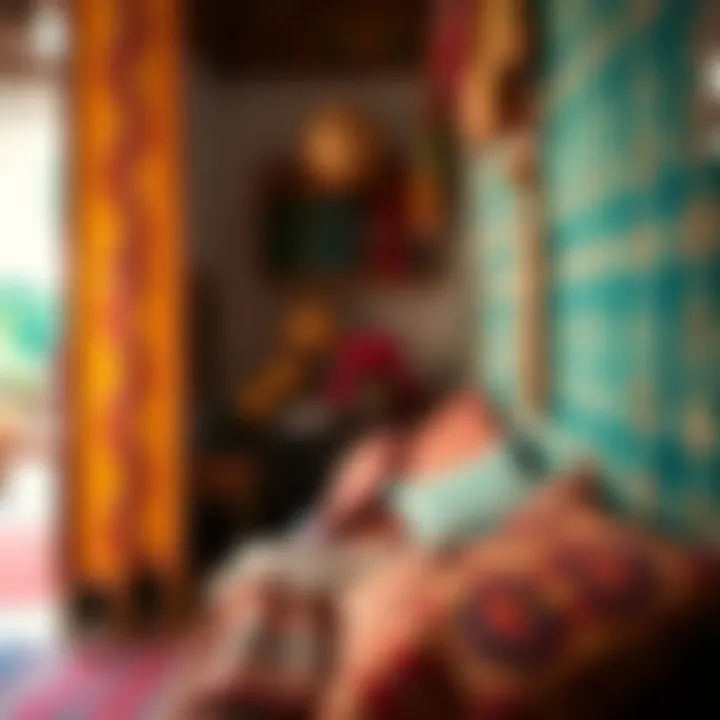 Traditional Arabic textiles showcasing vibrant colors