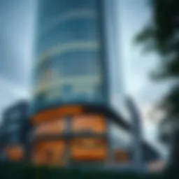 Architectural façade of Bay Square Building 12 showcasing modern design