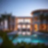 Stunning view of a luxurious beach house overlooking the sea in Ras Al Khaimah