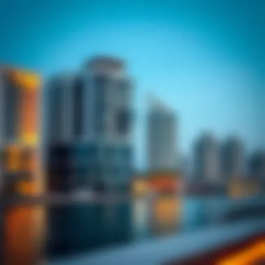 Luxurious residential buildings on Bluewaters Island by the waterfront