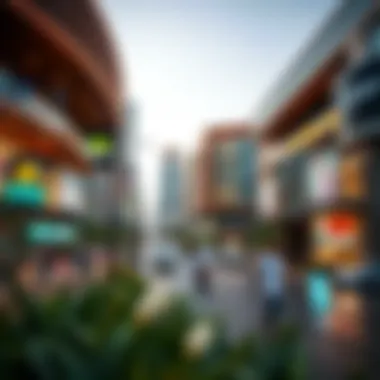 Overview of a bustling commercial hub in Sharjah