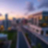 Panoramic view of Dana Road showcasing modern architecture