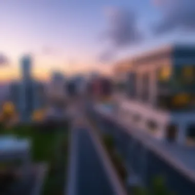 Panoramic view of Dana Road showcasing modern architecture