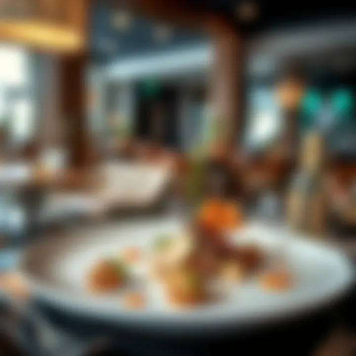 Artistic presentation of gourmet dishes in a contemporary eatery