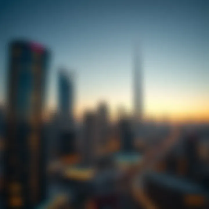 Stunning skyline view of Downtown Dubai