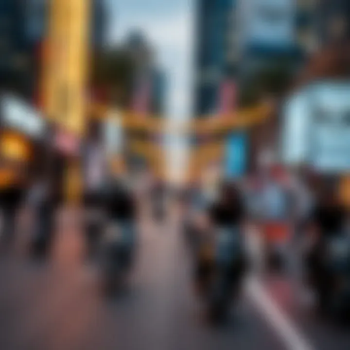 Vibrant street life in Downtown Dubai