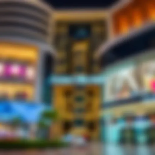 Exterior view of Dubai Hills Mall showcasing modern architecture