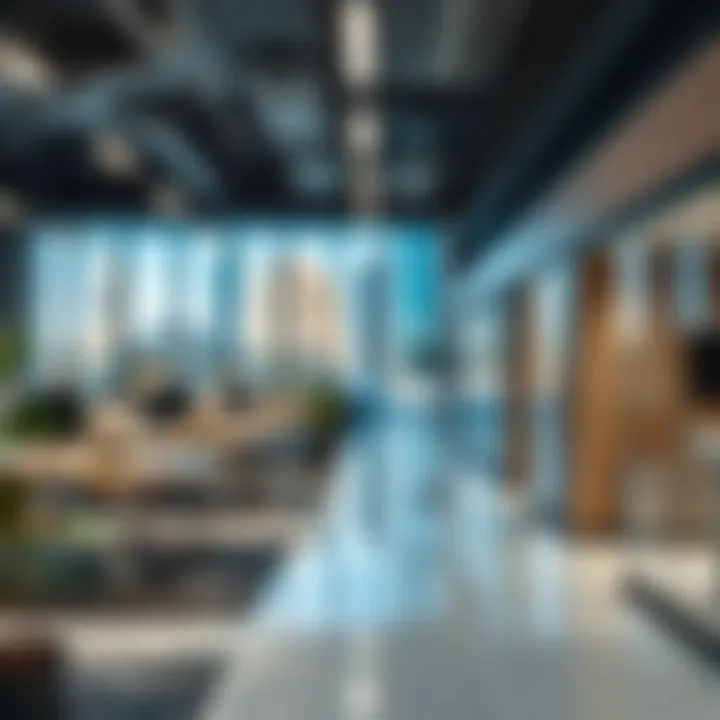 A modern office interior reflecting the dynamic atmosphere of Dubai Media City