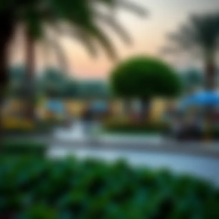 Vibrant community park in Dubai with families enjoying leisure time