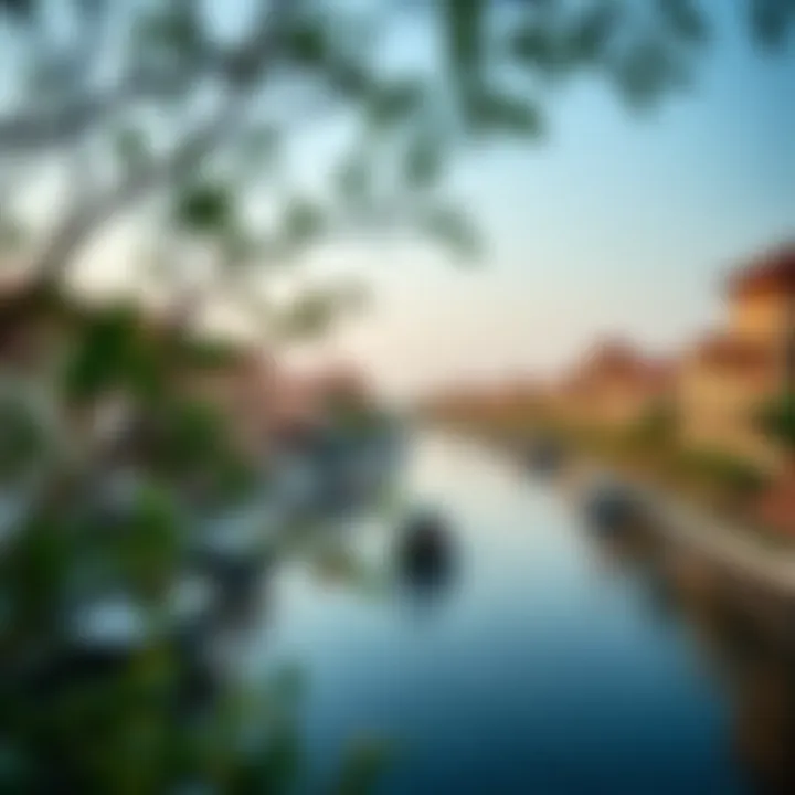 A scenic representation of the unique themed zones within Dubai Riverland, highlighting cultural diversity.